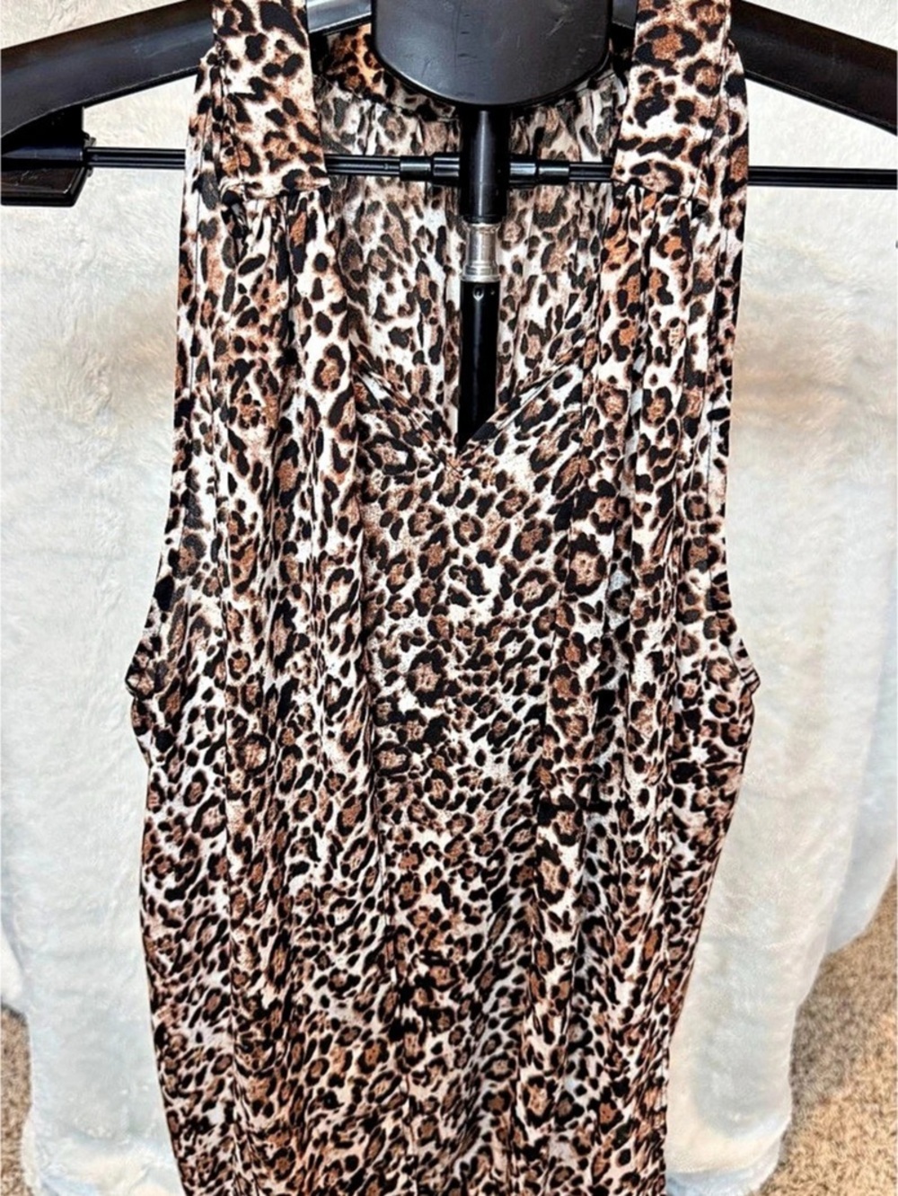 Cooper & Ella Leopard Print Tie Neck Blouse M, Sexy, chic, fall staple,